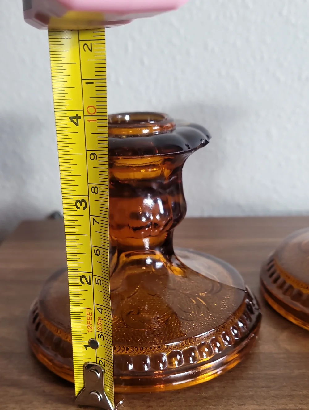 Vintage Tiara Indiana Glass Amber Taper Candle Holders Set of 2 Fall Moody